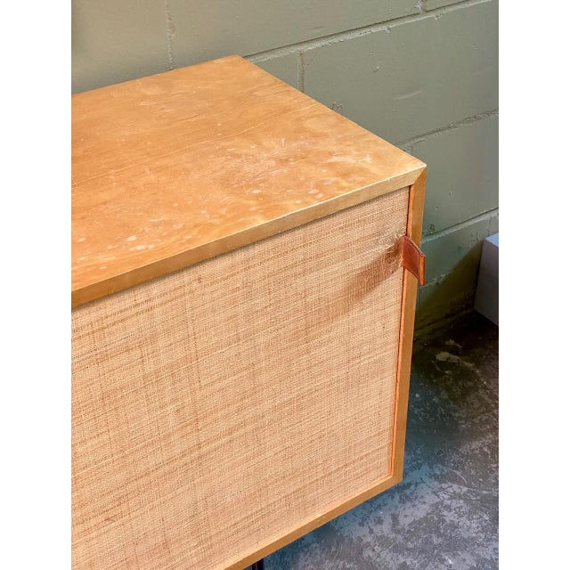 Beige Sideboard Model 116 in Birch and Raffia by Florence Knoll for Knoll International, 1957 For Sale - Image 8 of 17