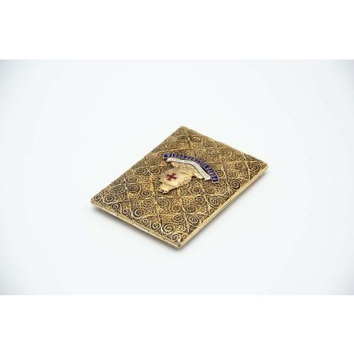 Rectangular Gilded Silver Cigarette Case For Sale - Image 4 of 5