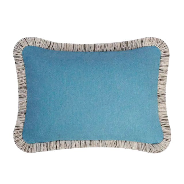 Light Blue Wool Artic Pillow by Lorenza Briola for Lo Decor For Sale