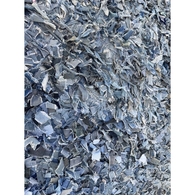 8ft 3in × 13ft 8in Stark Upcycled Denim Shag Area Rug For Sale In San Francisco - Image 6 of 10