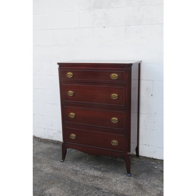 1940s Mahogany Tall Chest of Drawers 6257 For Sale - Image 12 of 15