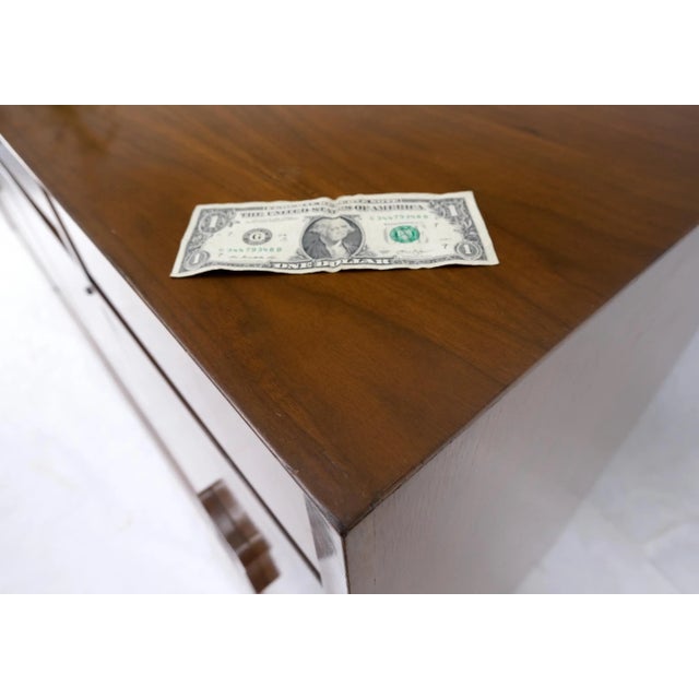 Chocolate Mid Century V Shape Leg 4 Doors Compartments 3 Drawer Credenza Buffet Cabinet For Sale - Image 8 of 13