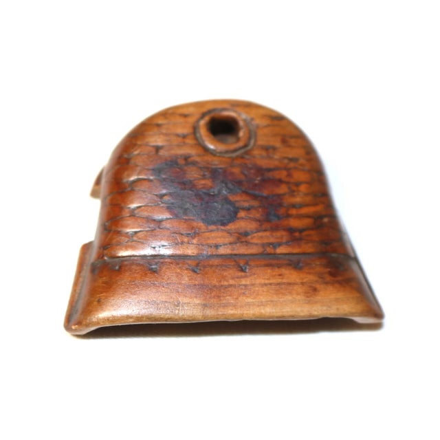 19th Century Rare Antique Handmade 1800's Japanese Foo Dogs Boxwood Inro Netsuke Carved Wood For Sale - Image 5 of 9