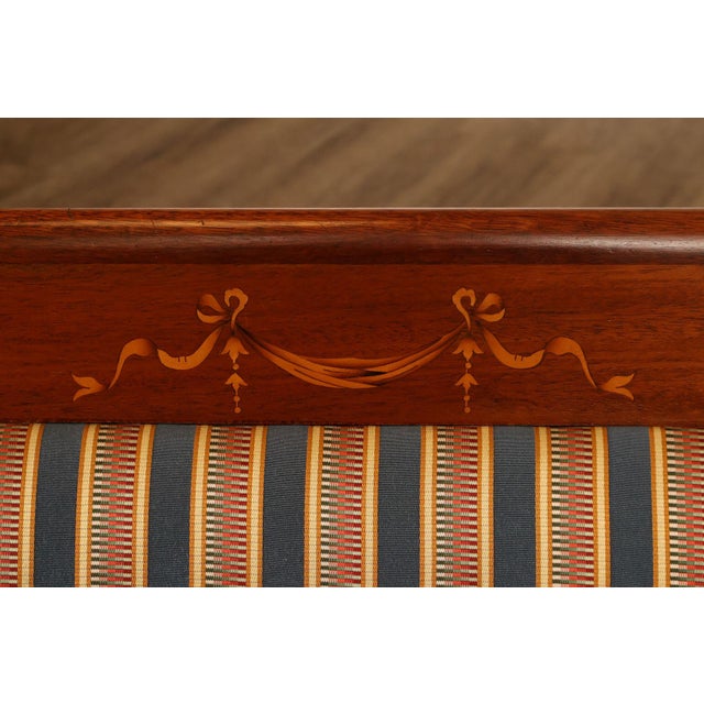 Sheraton Style Vintage Inlaid Mahogany Armchair For Sale - Image 16 of 18