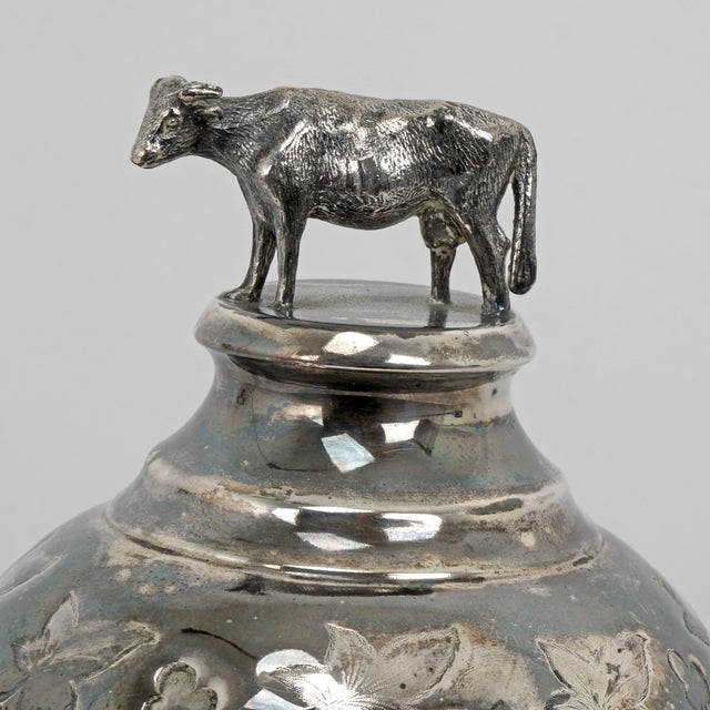 Victorian Cow Silver Plate Butter Dish Circa Late 19th Century For Sale In Phoenix - Image 6 of 9