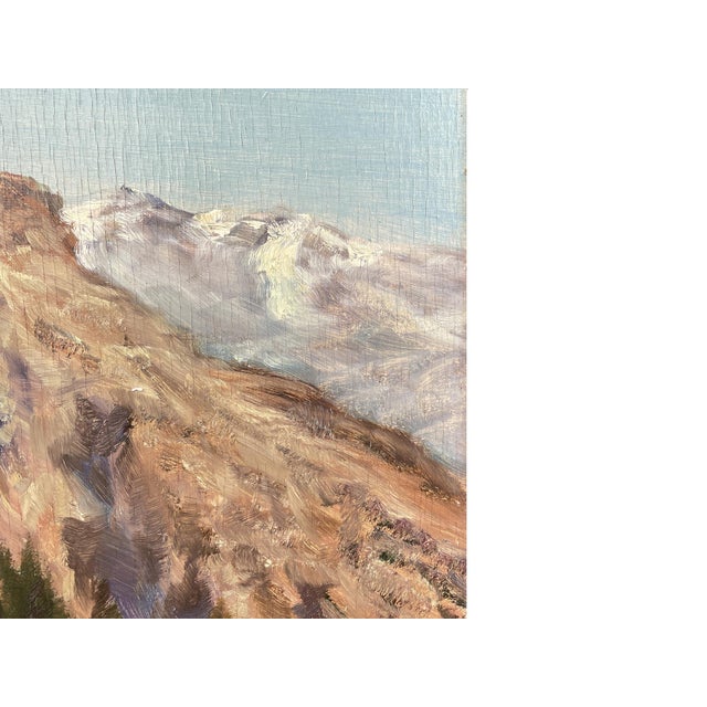 Jungfrau Massif Landscape, Early 1900s, Oil on Board, Framed For Sale - Image 6 of 14