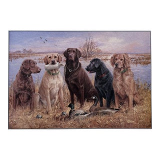 "Duck Masters" Jim Killen Print 2007 Labrador Retrievers Dog Hunting Ducks Signed For Sale