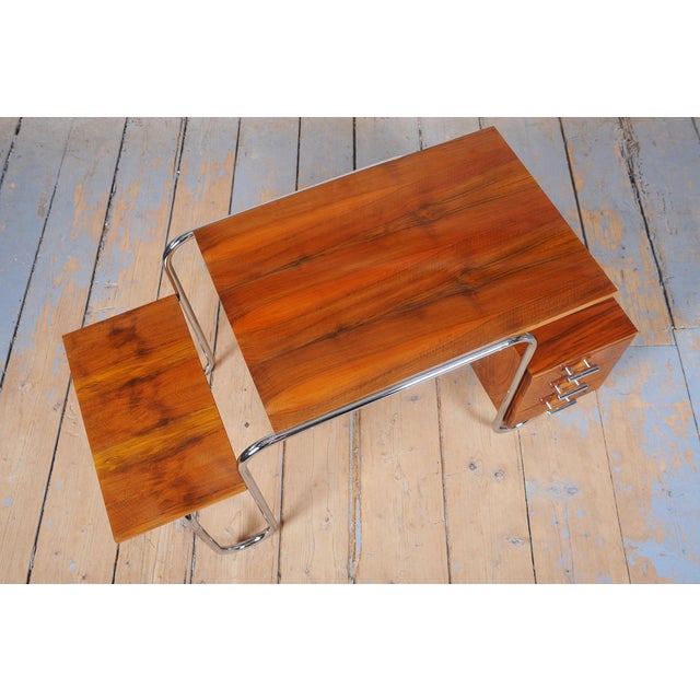 Bauhaus Walnut Writing Desk by A. Lurcat for Kovona, Czech, 1940s For Sale - Image 11 of 15