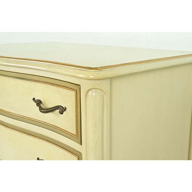 Cream Drexel French Provincial Louis XV Cream Lacquered Highboy Dresser, 1956 For Sale - Image 8 of 13