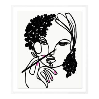 Draw Me by Annie Naranian in White Frame, Small Art Print For Sale