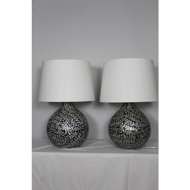 Mid 20th Century Moroccan Style Pearl Inlay Lamps - a Pair For Sale - Image 12 of 12