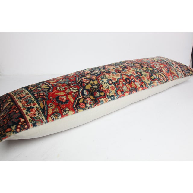 Tribal Authentic Antique Tribal Lumbar Pillow – Multicolor Textile Cushion -16'' X 46'' For Sale - Image 3 of 11