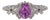 Pink Sapphire Ring With Earth-Mined Diamond Accents: Solid 14k Gold, Size 6.75 For Sale