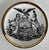 Gold Piero Fornasetti 1950s Emblems of the States Coaster Set of 7, Italy For Sale - Image 8 of 11