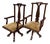 Pair of Antique English Cherry Queen Anne Style Swivel Desk Chairs With Casters For Sale