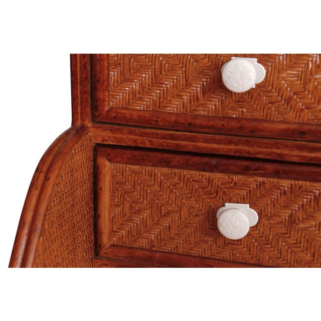 Late 20th Century Rattan Campaign Writing Desk For Sale - Image 5 of 10