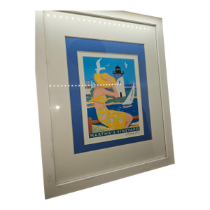 Signed Re (Bob) Kennedy Martha's VineyardFramed Lithograph Lighthouse Print