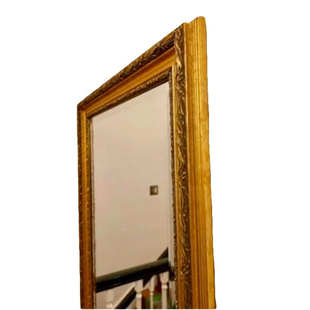 Vintage Baroque Gilt Carved Wood Full Length Mirror For Sale - Image 4 of 8