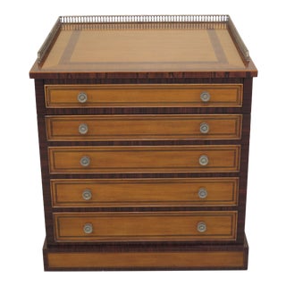 Traditional Maitland Smith Satinwood Inlaid Occasional Cabinet For Sale