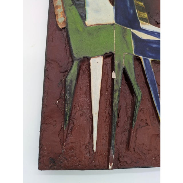 Helmut Friedrich Schäffenacker 1960s Helmut Schäffenacker Wall Plaque- 3 Horses on Red For Sale - Image 4 of 6