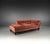Large rose Art Deco chaise longue with two loose cushions, canape or recamiere with a sturdy beech wood frame and spring...