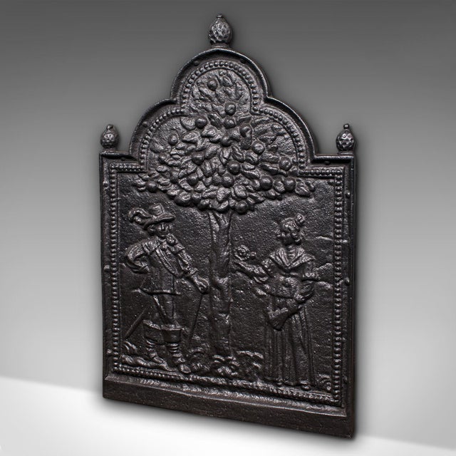 Victorian Antique Tree of Life Fire Back, English Cast Iron Fireplace Reflector, Victorian For Sale - Image 3 of 8