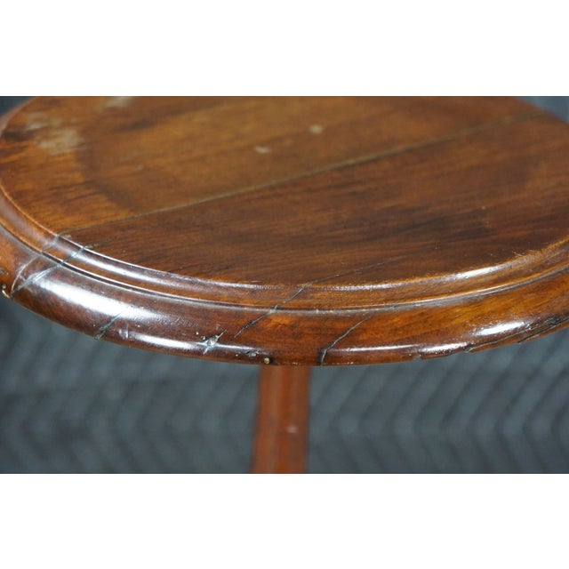 Antique Victorian Mahogany Round Plant Candle Stand Sculpture Pedestal Tripod For Sale - Image 13 of 15