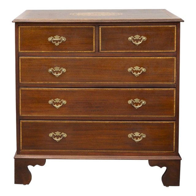 Late 19th Century Federal Style Inlaid Mahogany Chest of Drawers For Sale