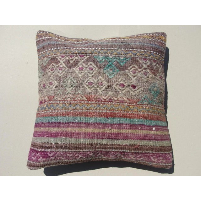 Purple Vintage Kilim Rug Pillow Cover For Sale - Image 8 of 8