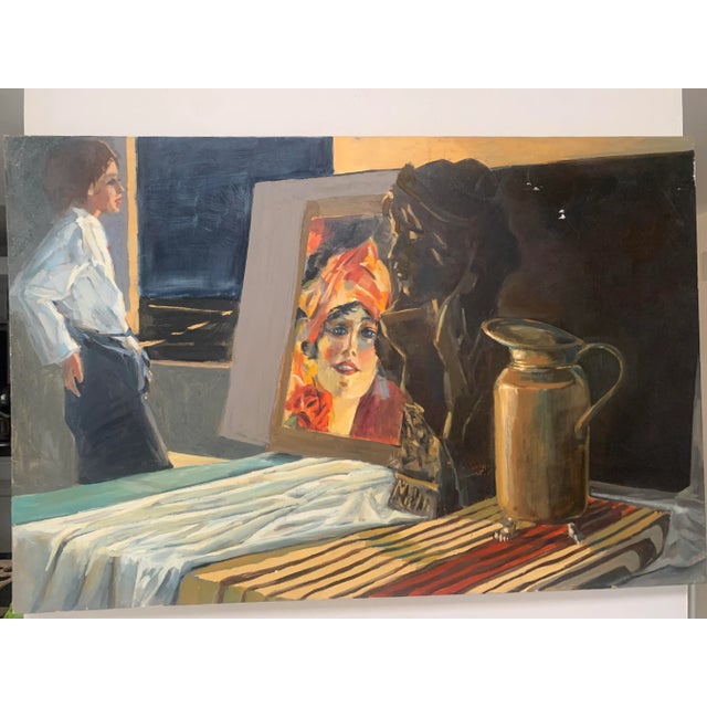 Textile R K Hillis Original Painting ‘"Room With a View’" For Sale - Image 7 of 7