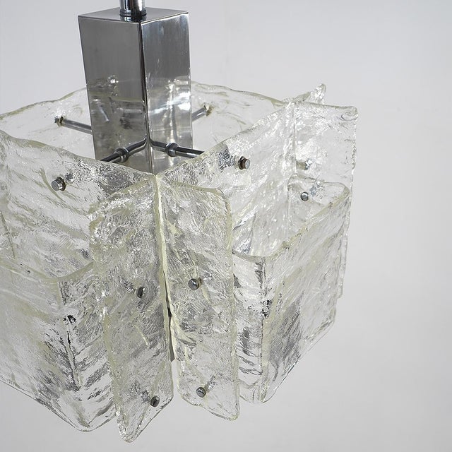 Vintage Chandelier in Chromed Metal and Glass, 1970s For Sale - Image 12 of 16