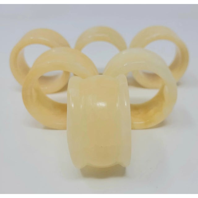Vintage Alabaster Napkin Rings Set of 6 For Sale - Image 10 of 10