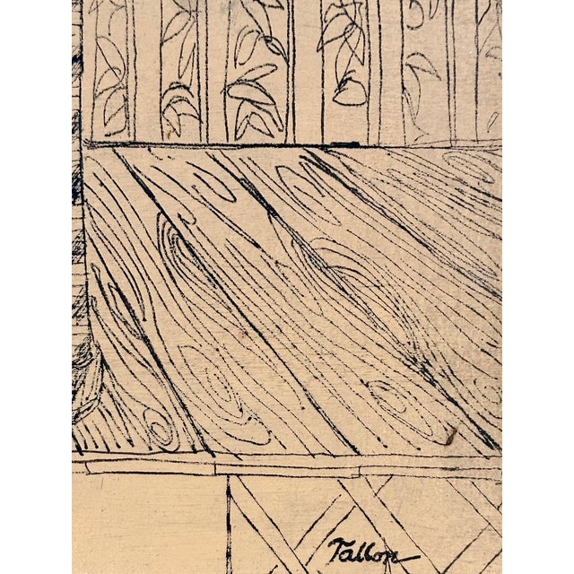 Mid Century Modernist Portrait Painting by Tallon