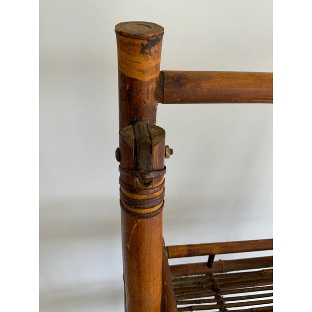 1960s Rustic Cottage-Style Folding Bamboo Etagere For Sale - Image 9 of 13