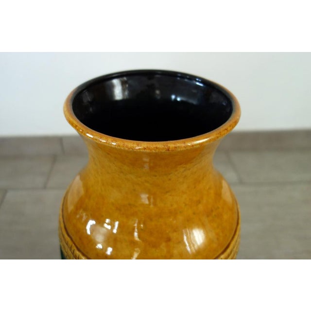 Goldenrod Large Ceramic Floor Vase, West Germany, 1960s For Sale - Image 8 of 9