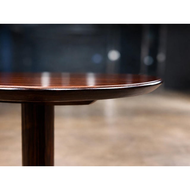Round Side Table in Brazilian Rosewood With Brass Feet, Brazil, 1950s For Sale - Image 13 of 13