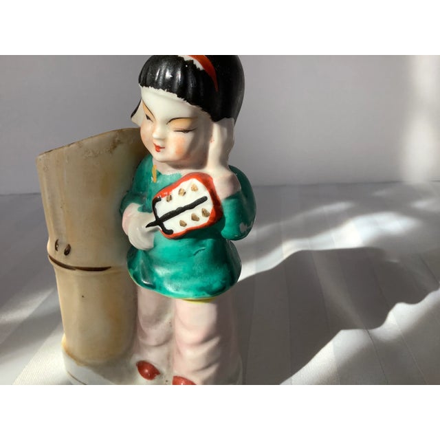 Ivory 1940s Japanese Figure Vase For Sale - Image 8 of 13