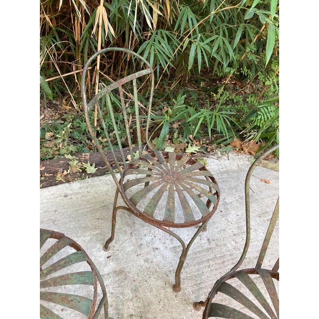 Francois Carre Distressed Petite Garden Chairs - Set of 4 For Sale - Image 12 of 12