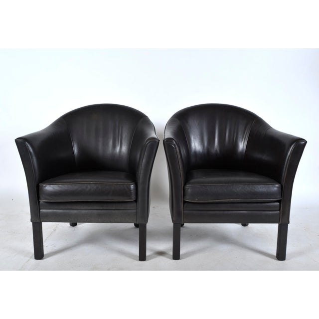 Leather Model MH80 Queen Chairs by Lars Kalmar for Mogens Hansen, Denmark, 1970s, Set of 2 For Sale - Image 4 of 18