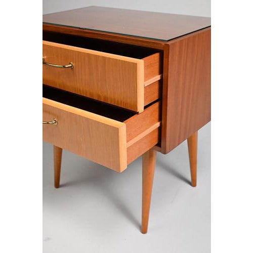 Nightstands with Glass Tops, Germany, Set of 2 For Sale - Image 5 of 10