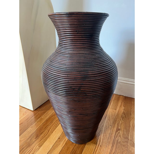 1970s 1970s Gabriella Crespi Style Pencil Reed Floor Vase For Sale - Image 5 of 5