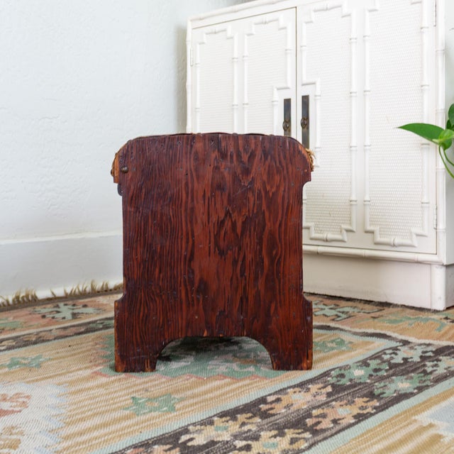 19th Century Wood and Waxed Canvas Shoe Shine Stool With Storage For Sale - Image 12 of 16
