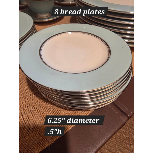 1950s Castleton Turquoise Pattern Serveware for Eight - 40 pcs For Sale - Image 4 of 12