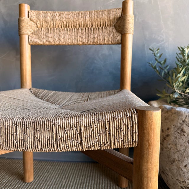 Rustic Indoor Outdoor Solid Teak Wood and Woven Twist Natural Rope Dining Chairs For Sale - Image 3 of 12