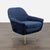 Relax in comfort and style with this West Elm lounge chair. Features soft ink blue upholstery and sturdy gold metal legs....