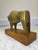 Vintage Mid-Century Modernist Solid Brass Bull Sculpture on Walnut Base For Sale - Image 4 of 8