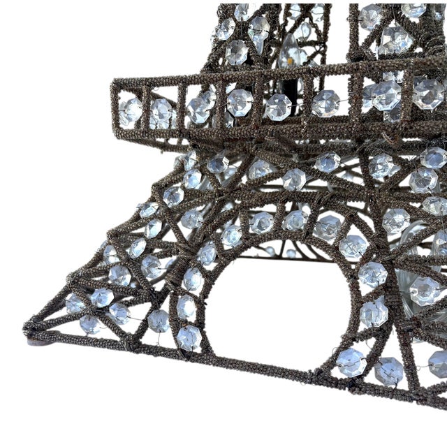Mid 20th Century Mid Century Modern French Beaded Eiffel Tower Lamp For Sale - Image 4 of 10
