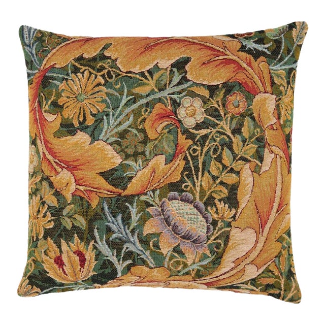 Acanthus Swirl II Woolblend Tapestry Cushion With Feather Filler - 46x46cm (18"x18") For Sale