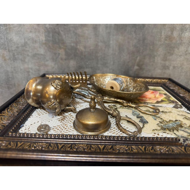 Vintage Framed Brass Assemblage Wall Decor For Sale - Image 10 of 16
