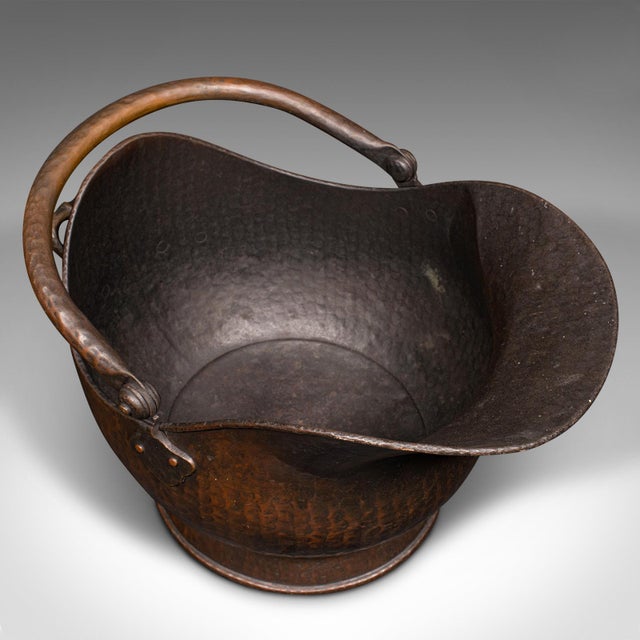 Copper 1850's Antique Fireside Helmet Scuttle For Sale - Image 8 of 12